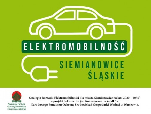Grafika dotycząca elektromobilności w Siemianowicach Śląskich.
