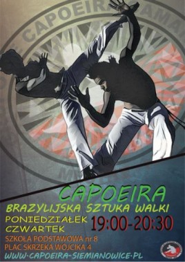 Plakat reklamujący zajęcia z Capoeira