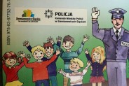 Okładka: policjant i wesołe dzieci