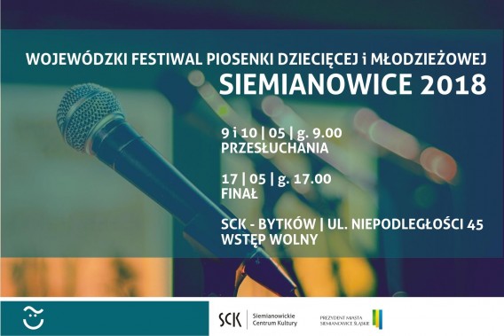 Wojewódzki Festiwal Piosenki Dziecięcej i Młodzieżowej "Siemianowice 2018" - plakat