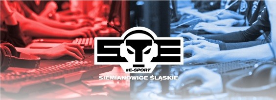 LOGO Siemianowickiego Turnieju E-sportowego - litery STE na tłach stylizowanych na gamingowe, po…