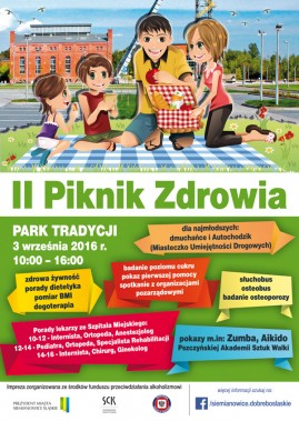 Plakat promujący II Piknik Zdrowia
