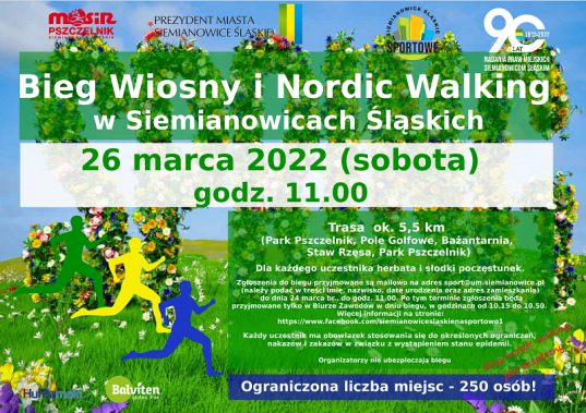 Bieg Wiosny i Nordic Walking - plakat