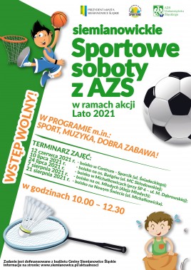 Plakat - Siemianowickie Sportowe Soboty z AZS UŚ