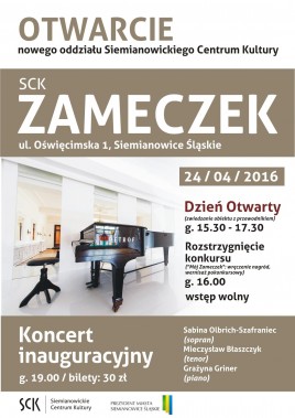 Inauguracja działalności SCK-Zameczek - plakat