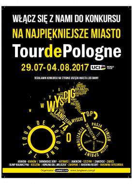Plakat konkursu "Najpiękniejsze Miasto Tour de Pologne"