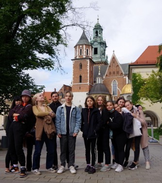 Grupa uczniów w Krakowie