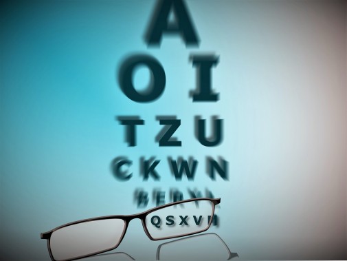 Tablica Snellena służąca do oceny ostrości wzroku.