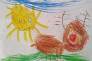 Rysunek Natalki ze słoneczkiem