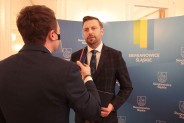 Rafał Piech, Prezydent Miasta Siemianowice Śląskie udziela wywiadu.