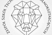 logo szkoły głowa lwa wewnątrz koła z napisu Zespół Szkół Technicnzych i Ogólnokształcących Meritum