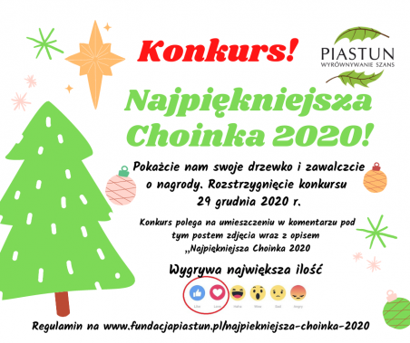 Plakat konkursu "Najpiękniejsza Choinka 2020".