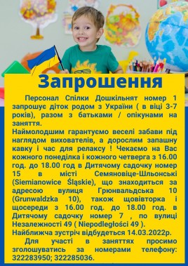 Ulotka - zaproszenie na zajęcia w jęz. ukraińskim