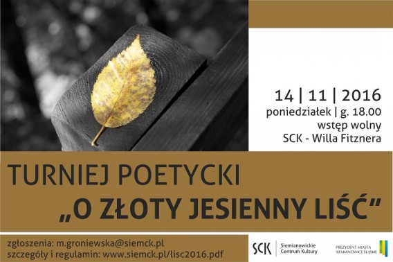 Turniej poetycki "O złoty jesienny liść" - plakat