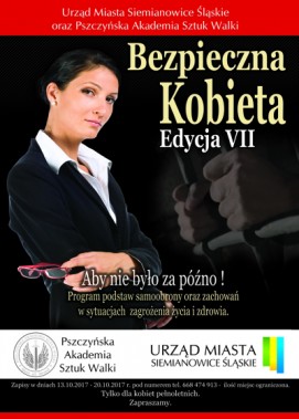 Plakat promujacy akcję "Bezpieczna kobieta"