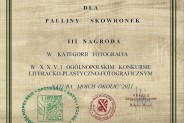 Dyplom Pauliny Skowronek