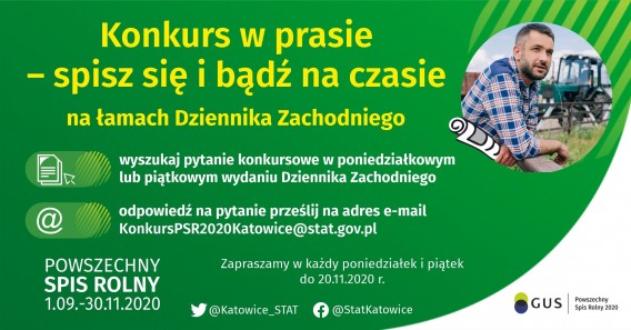 Grafika dotycząca Powszechnego Spisu Rolnego. Konkurs w prasie - spisz się i bądź na czasie.