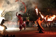 Rynek Miejski - pokaz Tańca Ognia podczas Dni Siemianowic