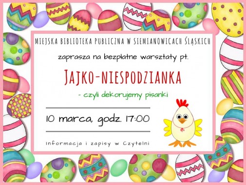 Jajko niespodzianka - warsztaty artystyczne - plakat
