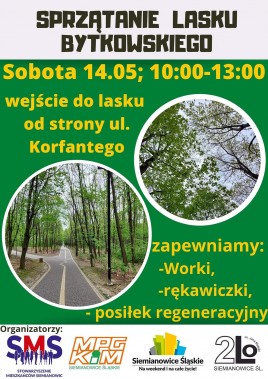 Plakat dot. sprzątania Lasku Bytkowskiego