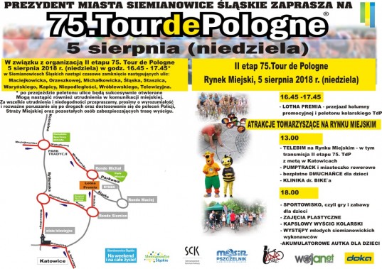 75. Tour de Pologne w Siemianowicach Śląskich - plakat