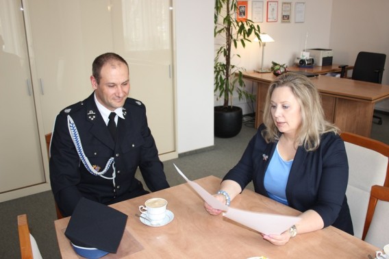 Spotkanie naczelnika OSP z Zastępcą Prezydenta Miasta Anną Zasadą-Chorab