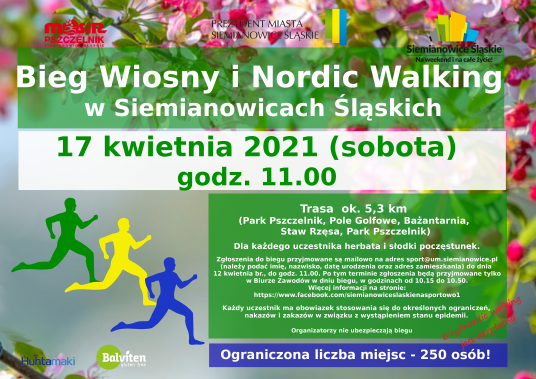 Plakat Biegu Wiosny oraz Nordic Walking