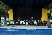 Występ Górniczej Orkiestry Dętej Bytom - muzycy frontem w trakcie koncertu podczas licytacji