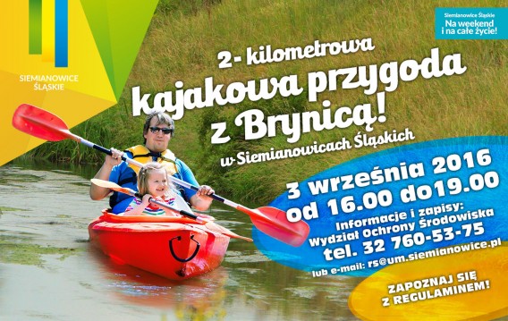 Plakat imprezy Kajakowa przygoda z Brynicą