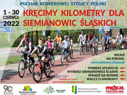 Plakat zapraszający do udziału w rywalizacji o „Puchar Rowerowej Stolicy Polski”