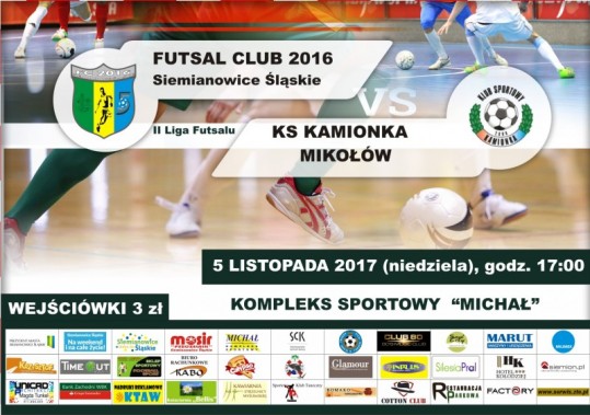 Pakat meczowy: Futsal Club 2016 - KS Kamionka Miołów