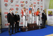 Zwycięzcy na podium podczas 34 Wagowych Mistrzostwach Europy w Karate Kyokushin.