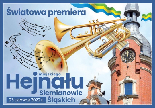 Pocztówka wydana na okoliczność premiery miejskiego hejnału Siemianowic Śląskich