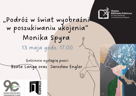 Plakat zapraszający na wernisaż wystawy Moniki Spyry