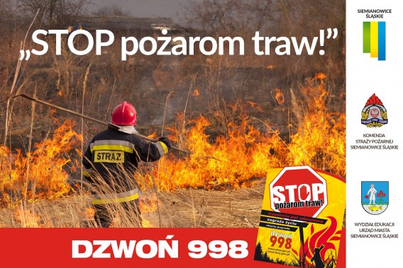 Plakat Stop pożarom traw!