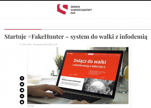 Polska Agencja Prasowa wraz z GovTech stworzyli platformę filtrującą fałszywe treści dotyczące…
