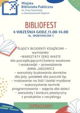 Plakat informujący o Bibliofeście