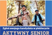 Plakat promujący plebiscyt "Aktywny Senior"