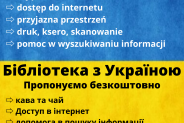 Banerek z informacją w języku polskim i ukraińskim z ofertą skierowana do uchodźców