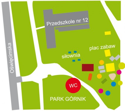 Lokalizacja toalety w Parku Górnik