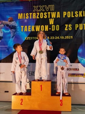 3 zawodników na podium  podczas Mistrzostw Polski ZS PUT Taekwondo