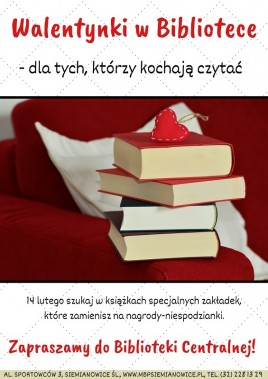Walentynki w Bibliotece - plakat