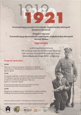 Plakat - Metropolitalne Obchody 100. rocznicy III Powstania Śląskiego