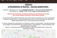 Ulotka o utrudnieniach w ruchu podczas Silesia Marathon na terenie Siemianowic Śląskich